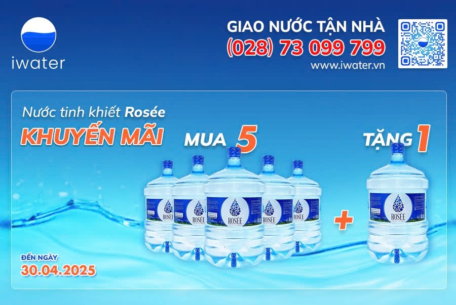 Tiết kiệm hơn khi mua nước Rosée – mua 5 tặng 1 ngay tại iWater